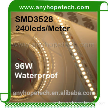 High voltage 240ledm 3000K waterproof 3528 led flexible strip